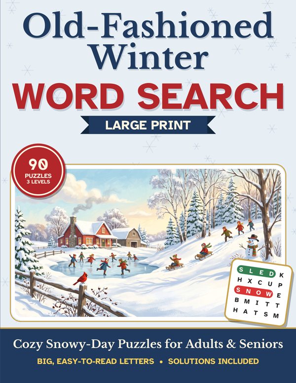 Cover of Old-Fashioned Winter Word Search Large Print